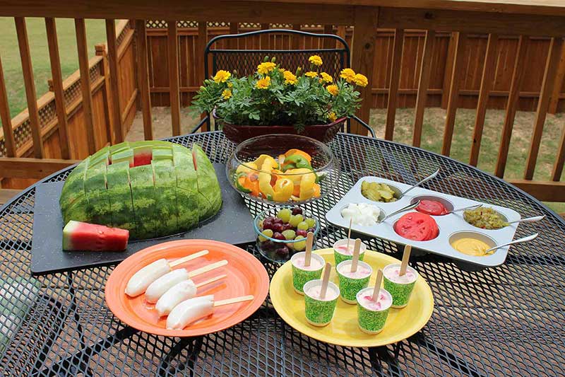 snacks on table